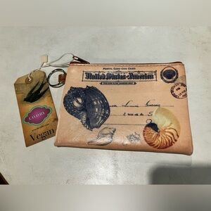 Lavishy Vegan Cream and Black Postcard Pouch-NWT